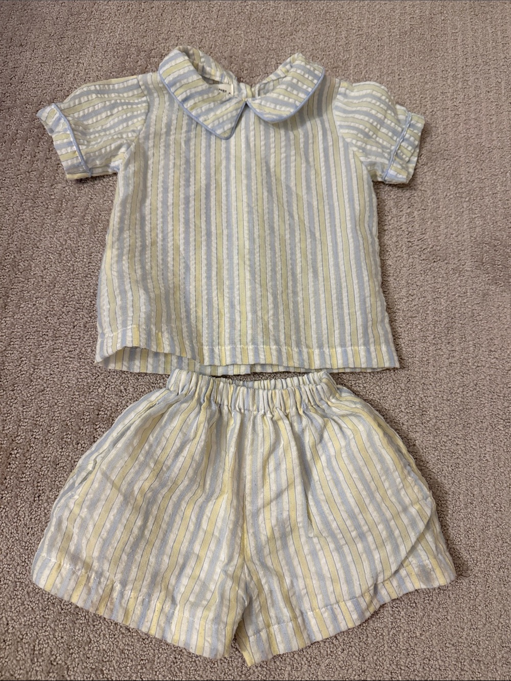 Striped Peter Pan Collar Set